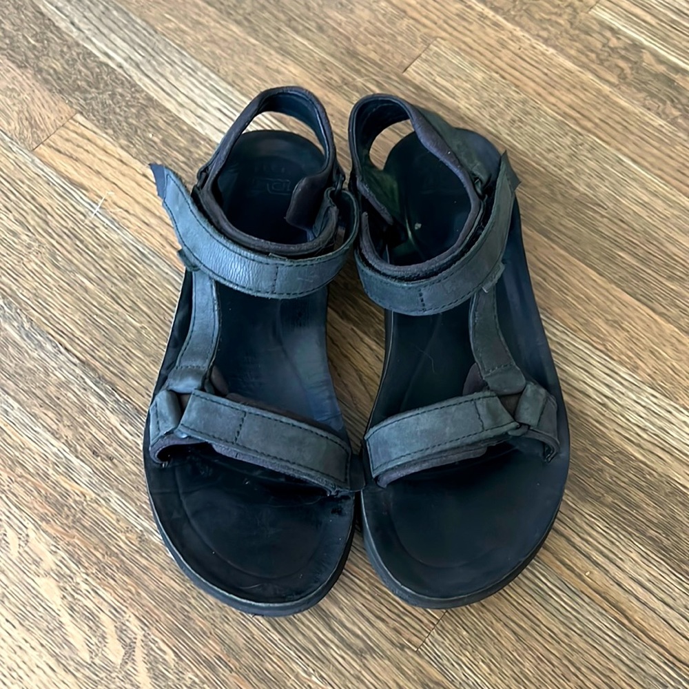 Black Leather Tevas